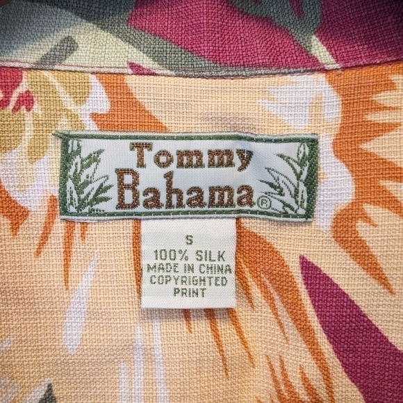 Vintage Tommy Bahama Floral Silk Hawaiian Shirt Women's Small Red - Picture 5 of 7